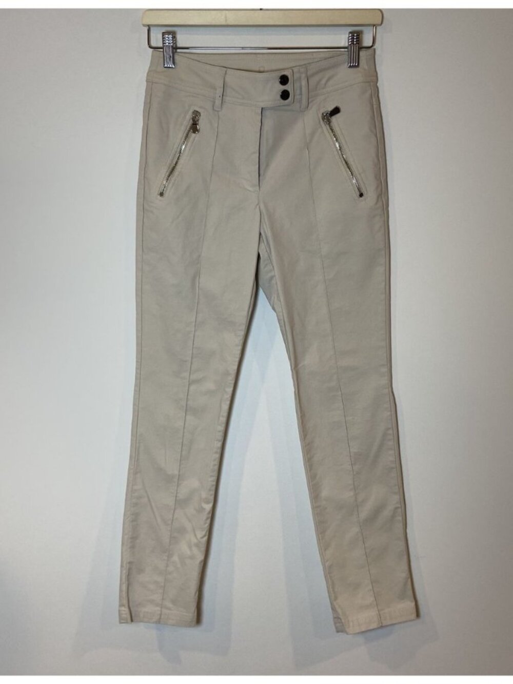 Anatomie Peggy Pants Stretch Zippered Pockets Cream Size XS